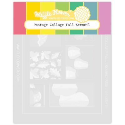 Waffle Flower Stencil - Postage Collage Fall